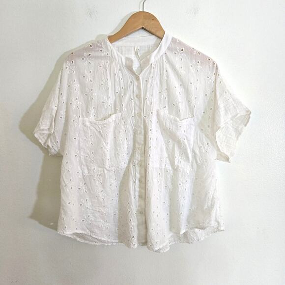 By Anthropologie White Eyelet 2-Piece Set – Top & Shorts – Size XXS - Picture 3 of 13